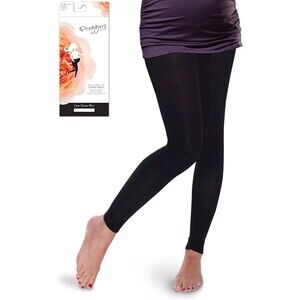 Preggers Maternity Light Compression Leggings 10-15 mmHgd TWIN PACK x2 Black L